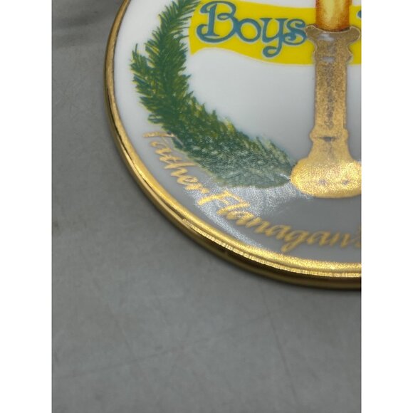 boys town Christmas tree ornament circle glass candle father Flanagan's READ - Picture 6 of 8